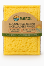 Load image into Gallery viewer, Cellulose Sponge + Coconut Scrub Pad – Powerful, Plastic-Free Cleaning