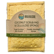 Eco Sponge and Scrub Pad - Cellulose, Coconut Fiber, Plastic-Free
